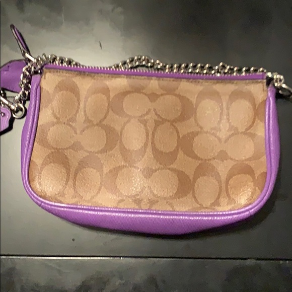 Coach Purple & Brown “C” Wristlet - Picture 5 of 5
